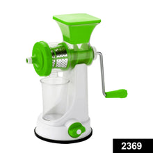 Steel-handled juicer for fruits and vegetables.