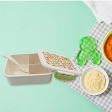 Leak-proof lunch box with separate compartments and spoon for meals