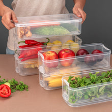 3 Fridge Storage Container, Fridge Organizer with Lid Stackable Fridge Storage Containers Plastic Freezer Storage Containers for Fish, Meat, Vegetables, Fruits, Pack of 3pcs, 1500ML Approx