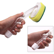 Liquid dispensing scrub for washing and cleaning kitchen utensils