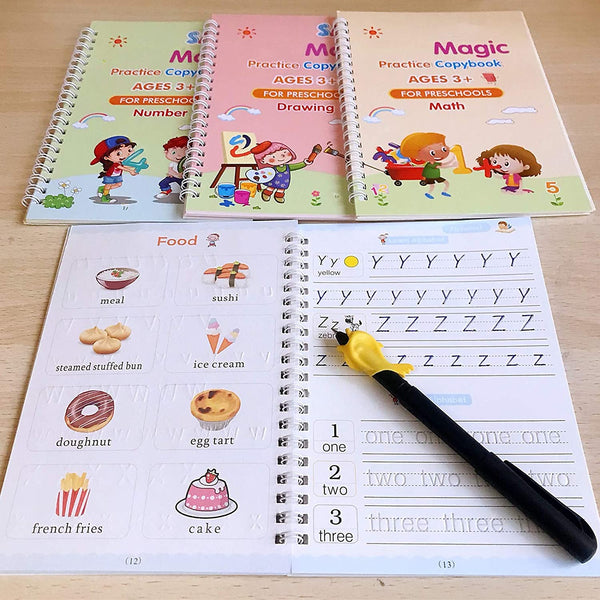 4-piece magic copybook set for kids and adults