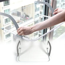 Metal Steel Folding Drying Rack for Clothes Balcony Laundry Hanger for Small Clothes Drying Hanger Metal Clothes Drying Stand, Socks and Plant Storage Holder Outdoor / Indoor Clothes-Towel Drying Rack Hanging on The Door Bathroom