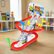 Toy duck roller coaster with flashing lights and music