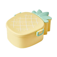 Kids Lunch Box Cute Pineapple Shaped Bento Box with Fork Spoon Snack Candy Container Microwave Portable Office Lunch Box (1 Pc / With Spoon, Fork & Color Box)