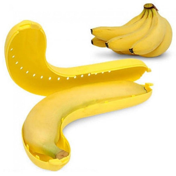 Yellow banana case lunch box, fun design.