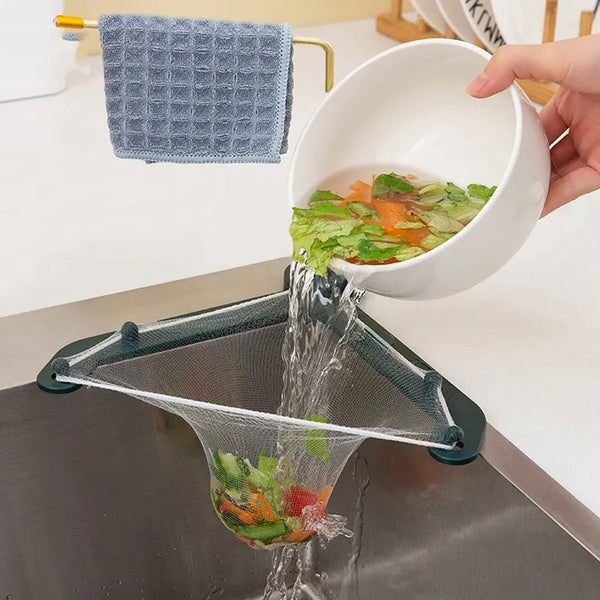 Kitchen sink filter basket for food residue and hair