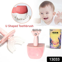 Kids U Shaped Toothbrush Children Baby Silicone Kids Toothbrush U Shaped Silicone Brush Head for 360 Degree Cleaning Suitable For 2-6 Years (1 Pc)