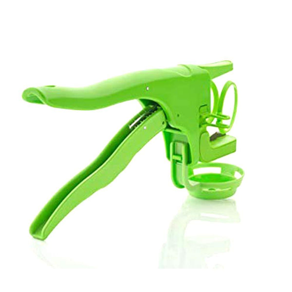 Handheld egg cracker with separator.