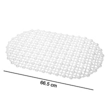 Machine washable PVC bath mat with antibacterial properties, nonslip for safety.