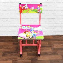 Kids' portable study table with matching chair for various uses.