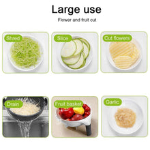 Vegetable and fruit cutter with various slicing and shredding options