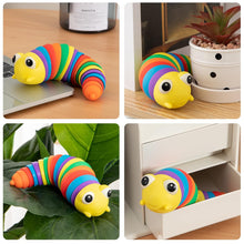 3D Rainbow Color Plastic Slug Fidget Toys, Stress Relieving Toy, Sensory Slug Toy for Boys and Girls, Finger slug Toy, for Autistic, Caterpillar Fidget Toys Stress Relief Gifts for Toddlers Kids Adults  (1 Pc)