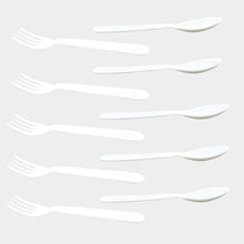 Premium plastic spoon and fork set, 10 pieces.