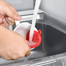 Mildew-resistant silicone scrubber sponge, non-stick and heat-resistant.