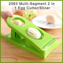 2-in-1 egg cutter and slicer with multiple segments for easy egg preparation.