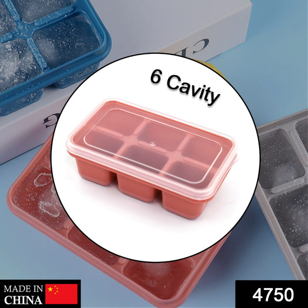 6 cavity Silicone Ice Tray used in all kinds of places like household kitchens for making ice from water and various things and all.