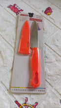 Stainless steel knife with non-slip grip and blade cover for kitchen safety